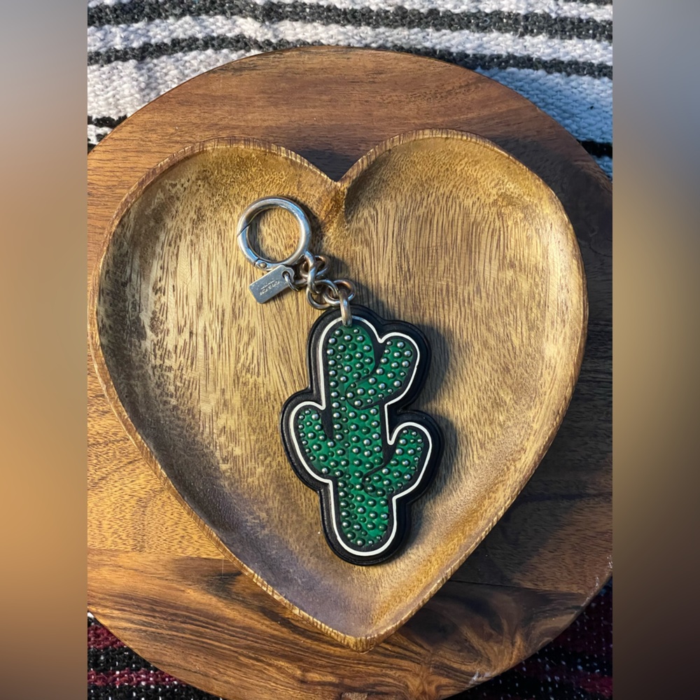 COACH Studded Cactus Leather Bag Charm